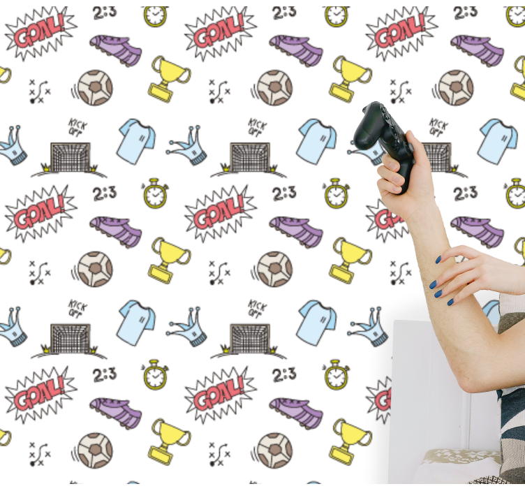 保育園の壁紙 サッカーの楽しいテーマ - TENSTICKERS