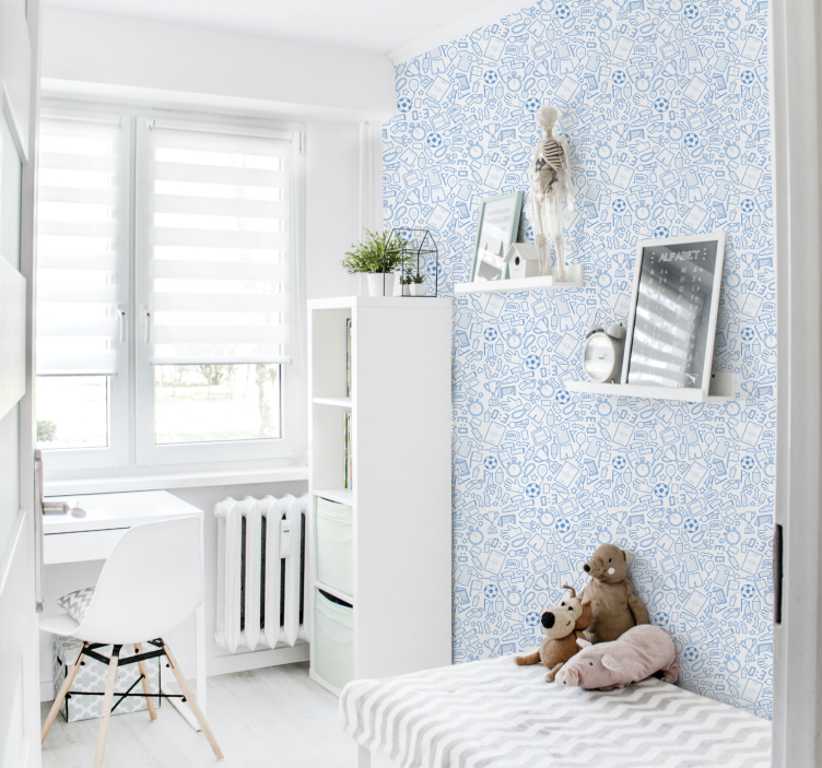 保育園の壁紙 スポーツ落書きパターン - TENSTICKERS