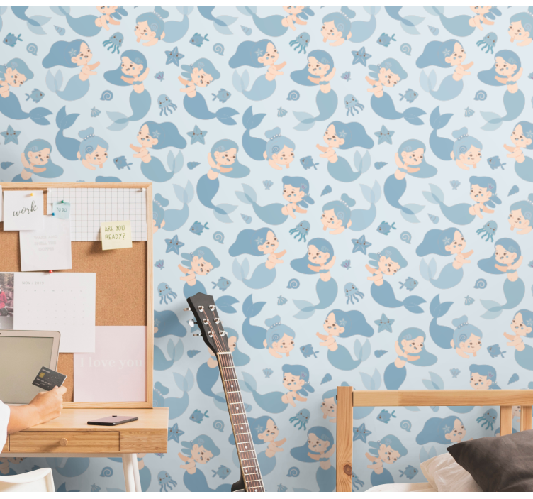 子供の寝室の壁紙 水中ファンタジー - TENSTICKERS