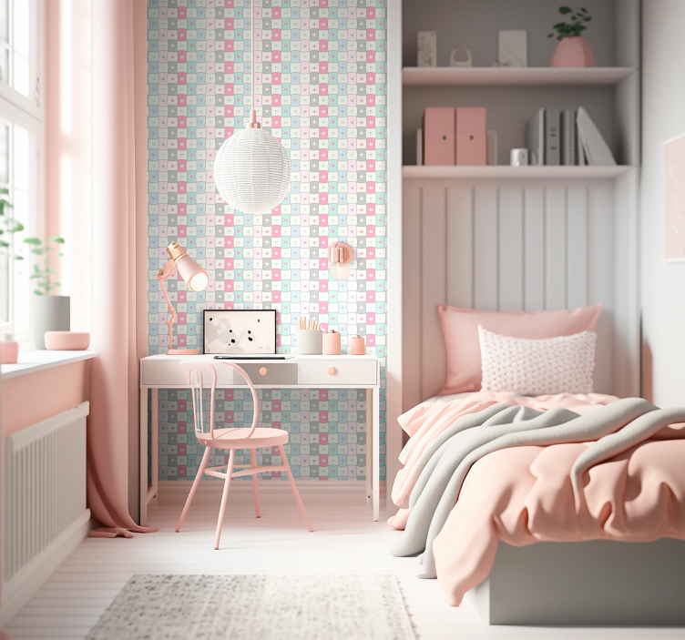 パッチワーク ハート テクスチャ壁紙 - TENSTICKERS