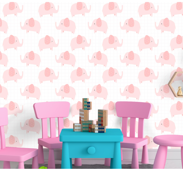 ピンクの象の子供の壁紙 - TENSTICKERS