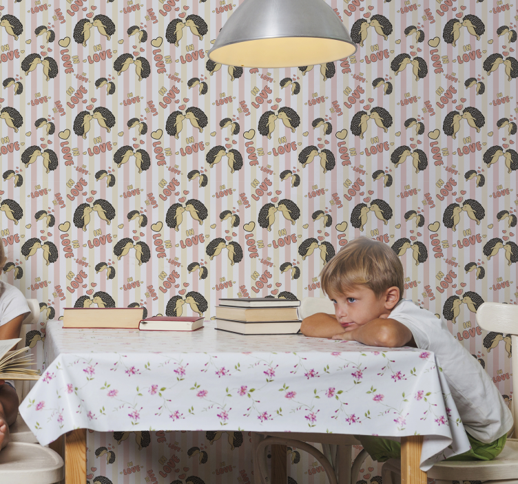 愛のハリネズミの壁紙でヤマアラシ - TENSTICKERS