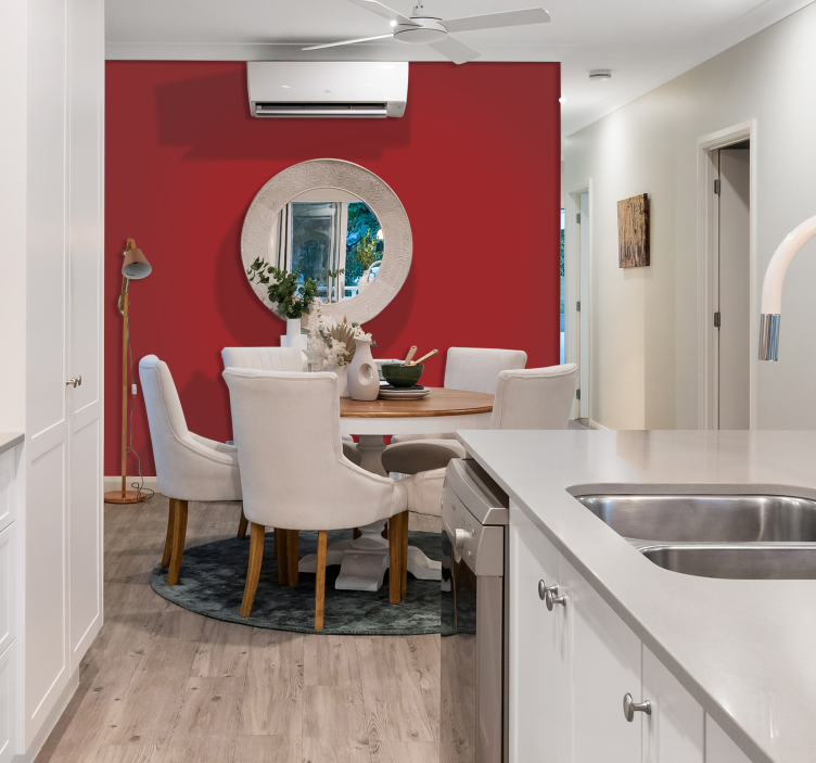 壁の赤い色の壁紙 - TENSTICKERS