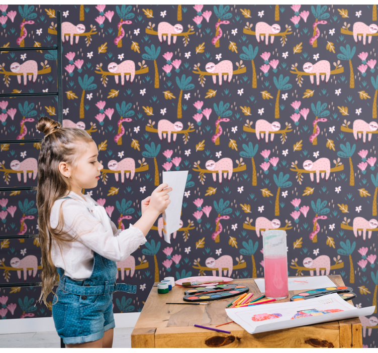 ナマケモノと子供たちの壁紙を残します - TENSTICKERS