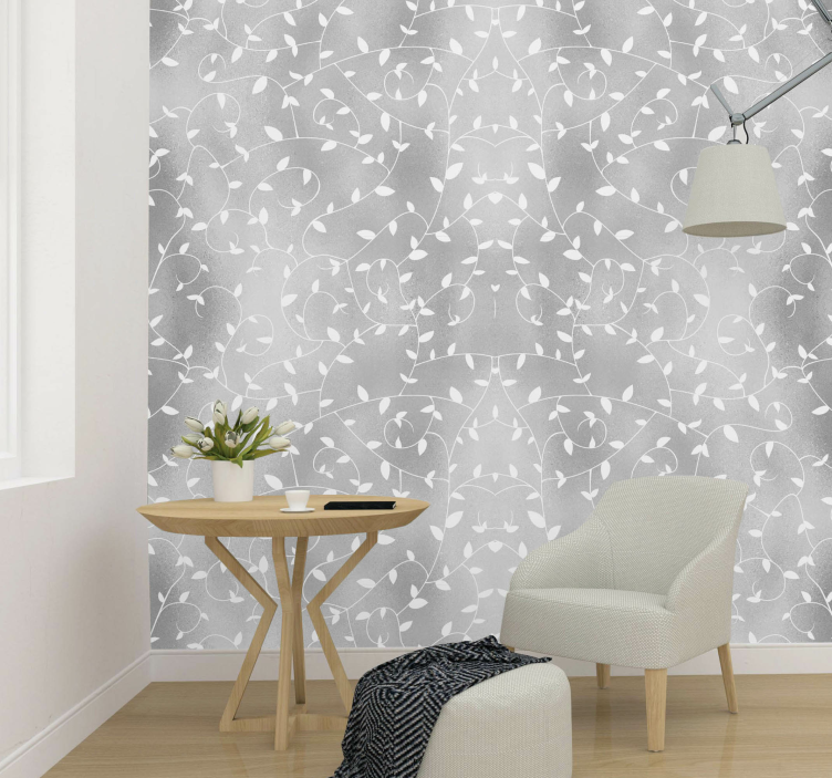 木の枝の白と銀の壁紙 - TENSTICKERS