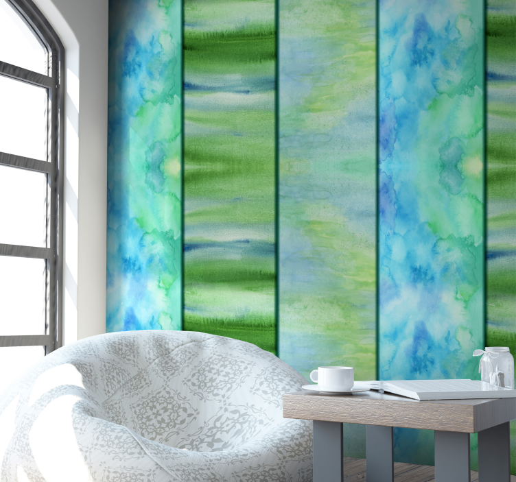 ターコイズブルーの川の抽象的な壁紙 - TENSTICKERS