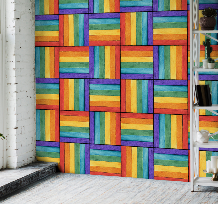 ビンテージ木製の抽象的な壁紙 - TENSTICKERS