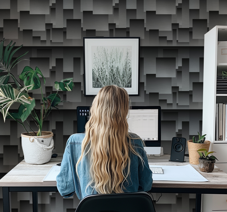 黒 壁紙 正方形のデザイン - TENSTICKERS