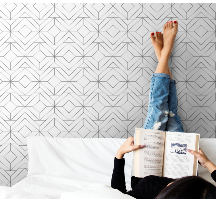 幾何学的壁紙 立方体パターン - TENSTICKERS