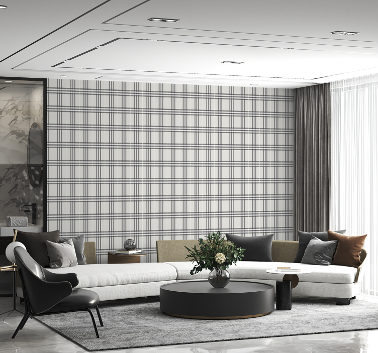 正方形の壁紙 織り交ぜた模様 - TENSTICKERS