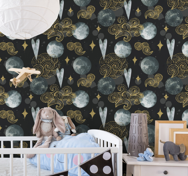 水彩画の夜の星の壁紙 - TENSTICKERS